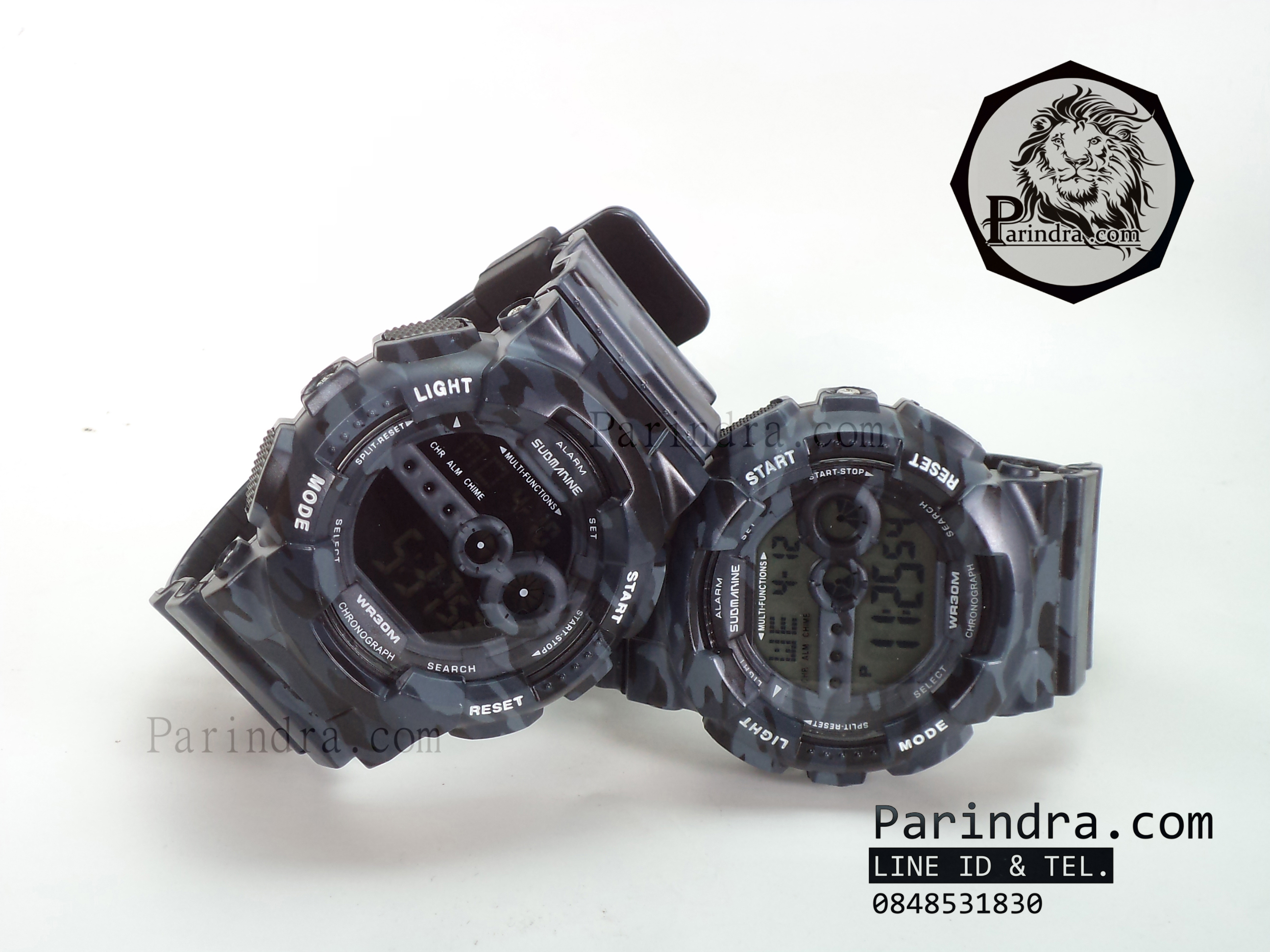 นาฬิกา US submarine รุ่น TP1340M (Military) สีลายพรางทหารสีเทาเข้มๆ หน้าปัดพื้นน้ำเงิน