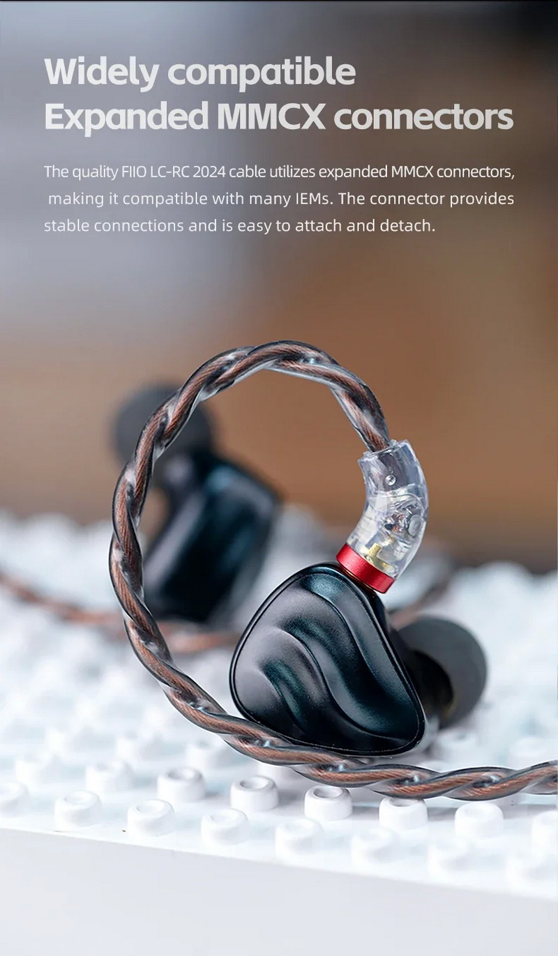 FiiO LC-RC 2024 รุ่นใหม่ปี 2024 สายอัพเกรดหูฟังทองแดงผลึกเดี่ยว Furukawa ถอดเปลี่ยนปลั๊กได้ ประกันศูนย์ไทย