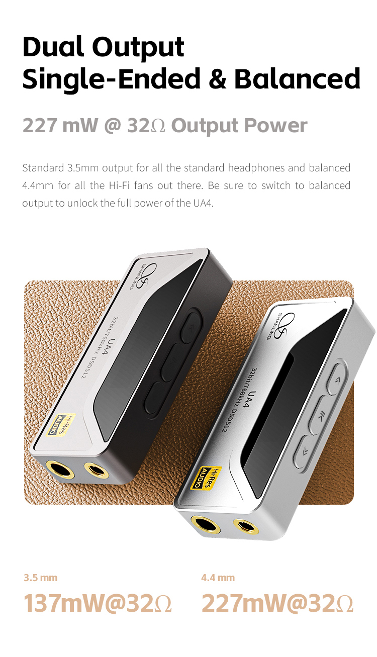 Shanling UA4 DAC/AMP พกพา ชิป ESS ES9069Q + Dual RT6863 ประกันศูนย์ไทย