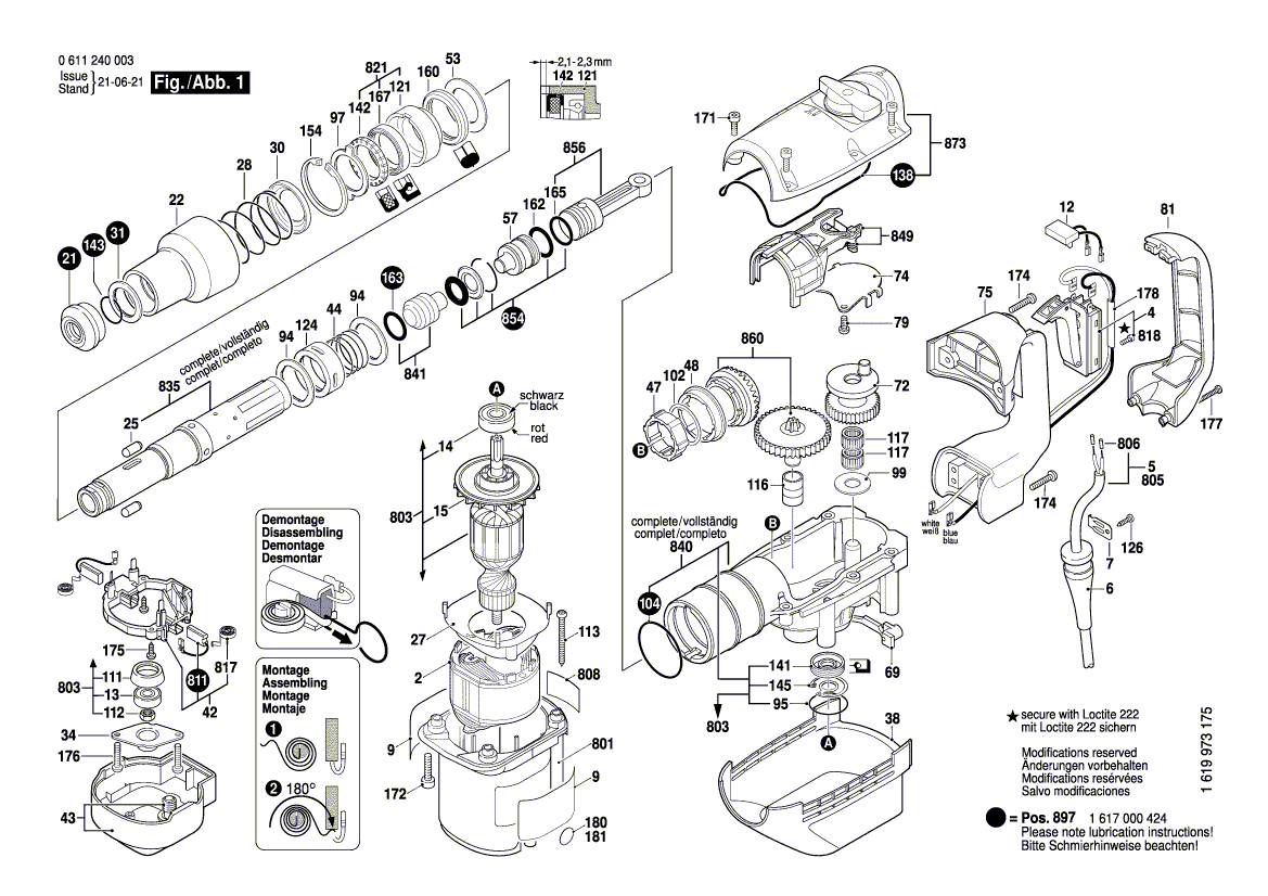 GBH 5-38D สว่านโรตารี่ระบบ SDS-MAX BOSCH Spare Parts