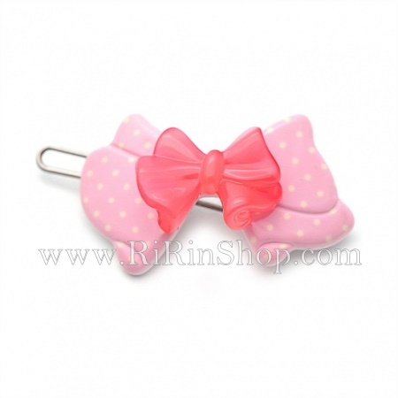Aznavour กิ๊บติดผมโบว์เซลลูโลสลายจุดมินิ ( Pink )