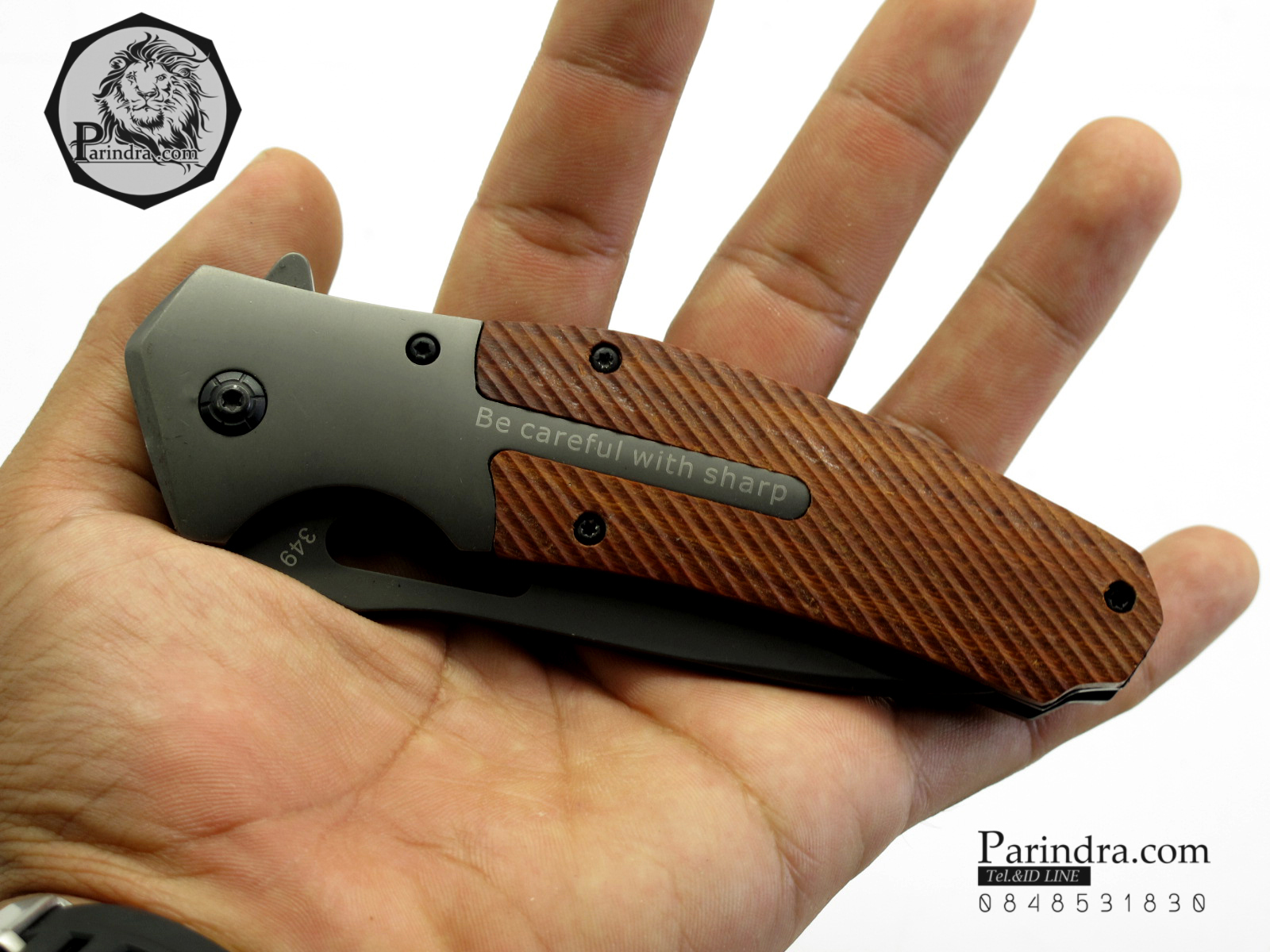 มีดพับ GERBER Bear Grylls รุ่นด้ามไม้ Be careful of Sharp (OEM)