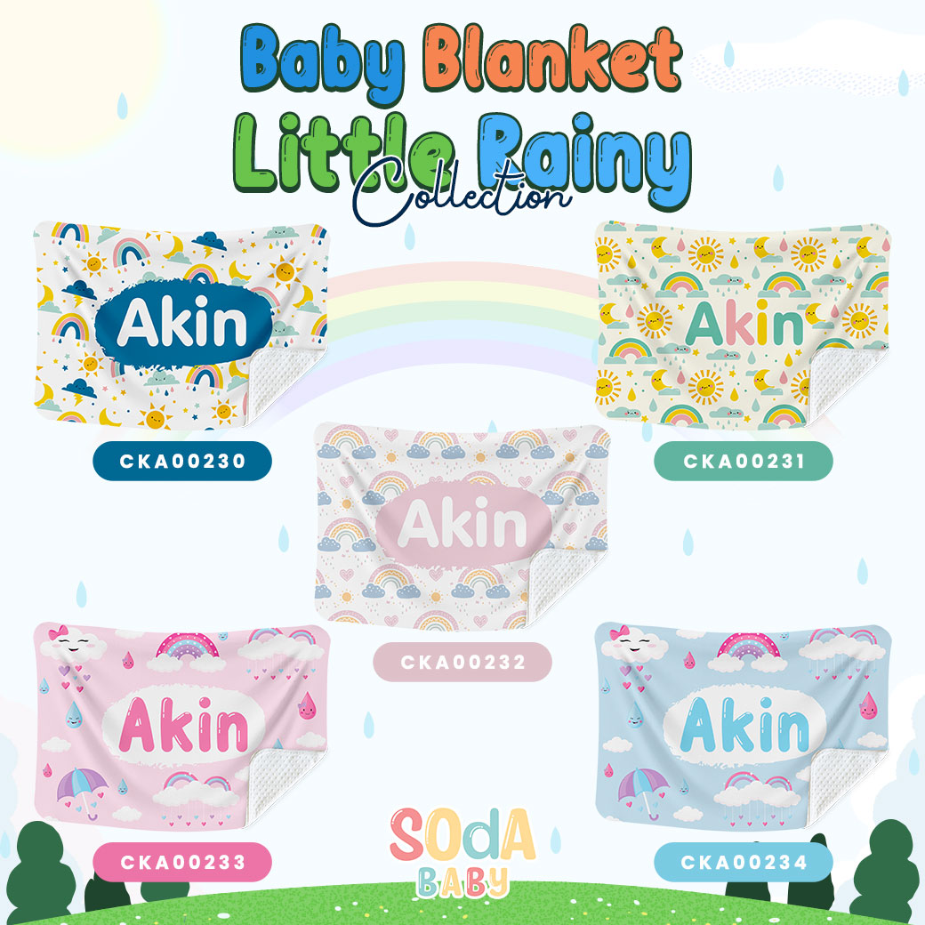 ผ้าห่มเด็ก ลาย Little Rainy Collection 🌈💖 #ใส่ชื่อได้ รหัส CKA00230-CKA00234 #ผ้าห่ม #SOdAbaby
