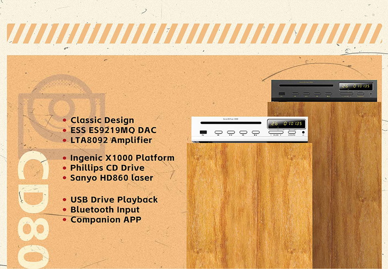 Shanling CD80 เครื่องเล่น CD พร้อม DAC/AMP ในตัวรองรับ MQA, Dual Hi-Res ประกันศูนย์ไทย