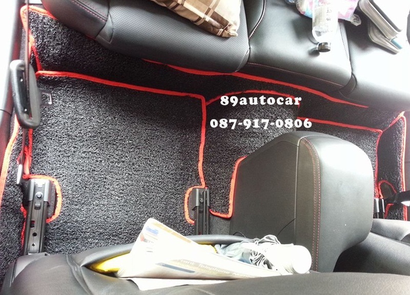พรมไวนิลดักฝุ่น Mazda 3 2016 ไวนิลสีดำขอบแดง