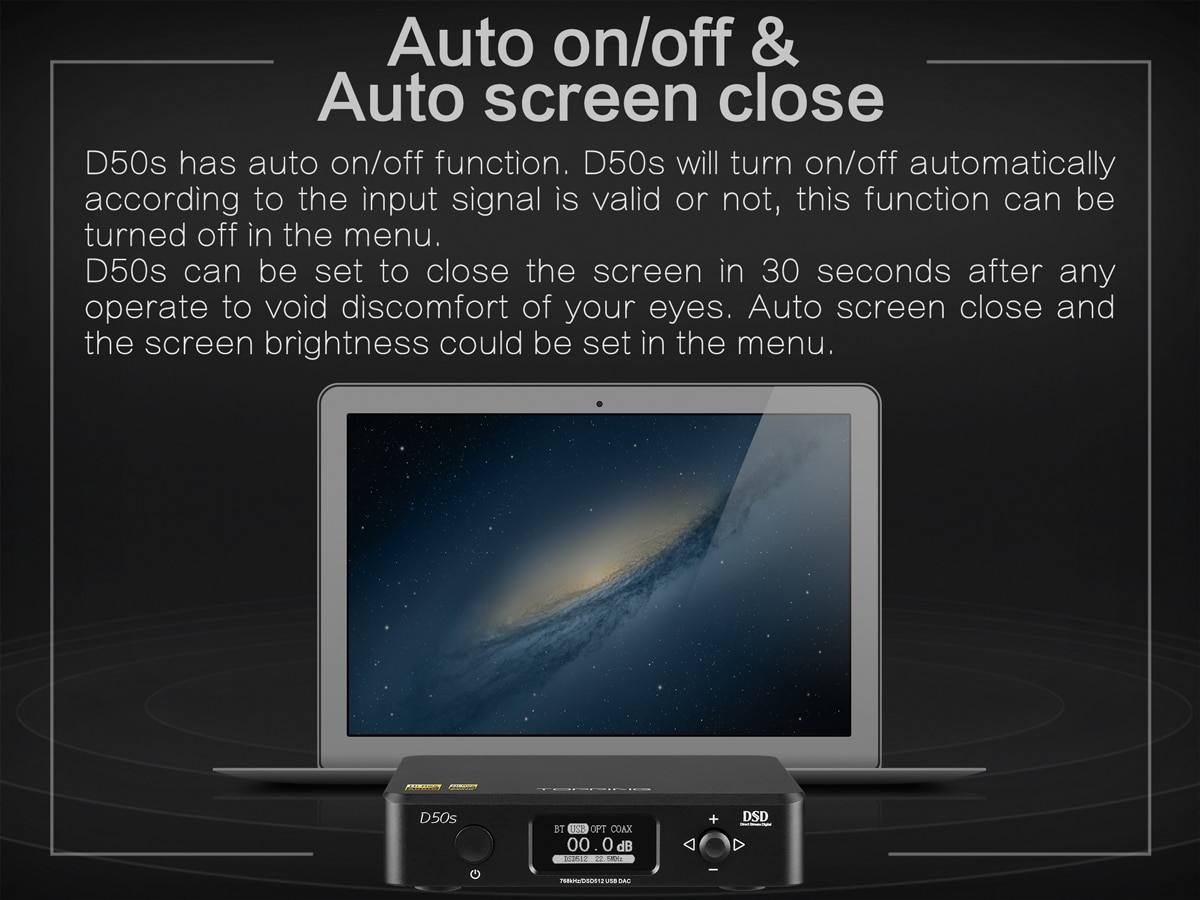 ขาย TOPPING D50s DAC ตั้งโต้ะระดับ Hi-Res รองรับ Bluetooth 5.0 , 32Bit/768kHz , DSD512 , LDAC