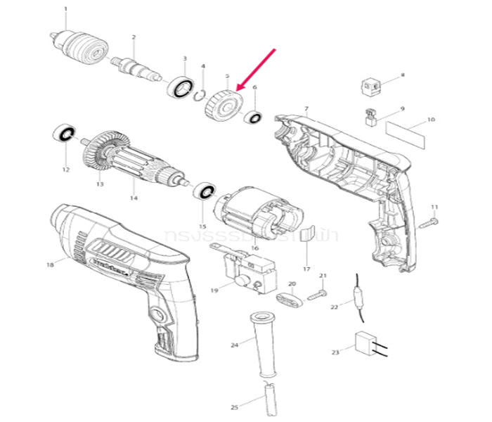 เฟือง สว่าน Maktec มาคเทค, Makita มากีต้า MT603, MT606, MT607, M6001, M6001B, M6002, M6002B, 6412, 6413 Pn.226578-7 (แท้)(**)