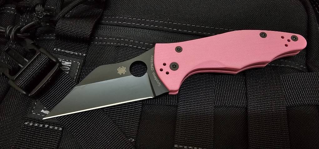 Spyderco Yojimbo 2 Sprint Run Knife Pink G-10 (3.2" Black CPM S30V)