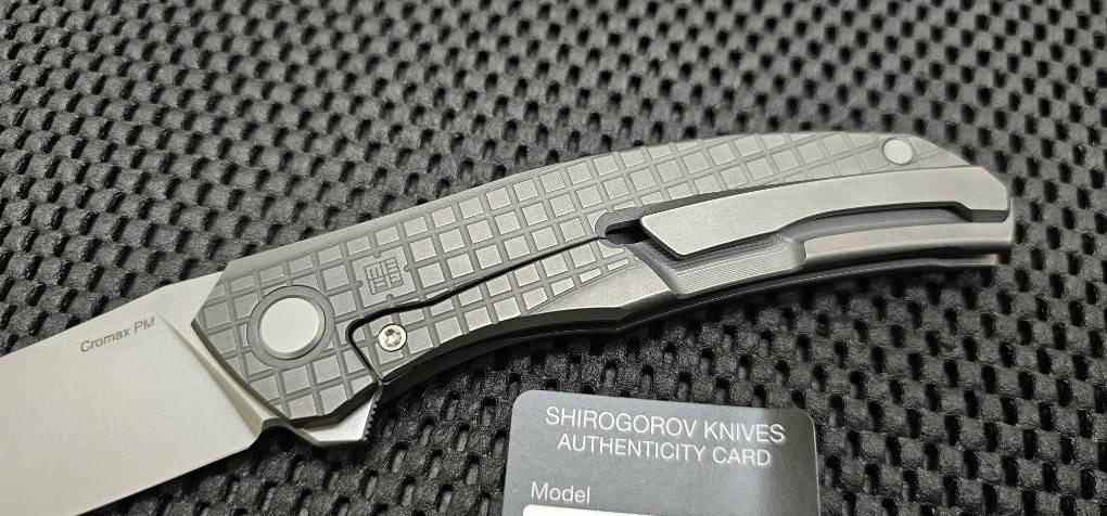 Shirogorov Knives Quantum Monkey Edge FRAG Pattern - Tumbled LEFT HANDED(มือซ้าย)