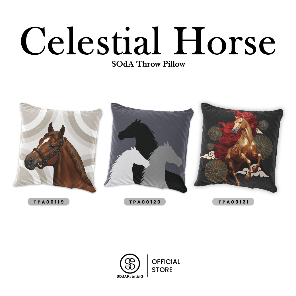 หมอนของขวัญ หมอนอิง Celestial Horse 2026 รหัส TPA00119-TPA00121 #หมอน #SOdA #SOdAPrintinG