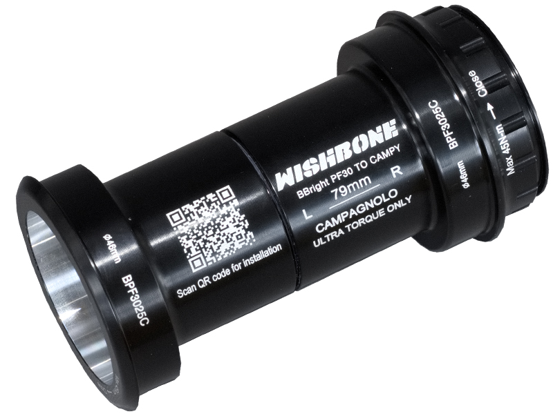 กะโหลก WISHBONE BBRight PressFit 30 Ceramic Bottom Bracket | Shimano HT2 / SRAM GXP | Praxis M30 | Campagnolo PT | น้ำหนักเบา 119–136 กรัม | รับประกัน 2 ปี