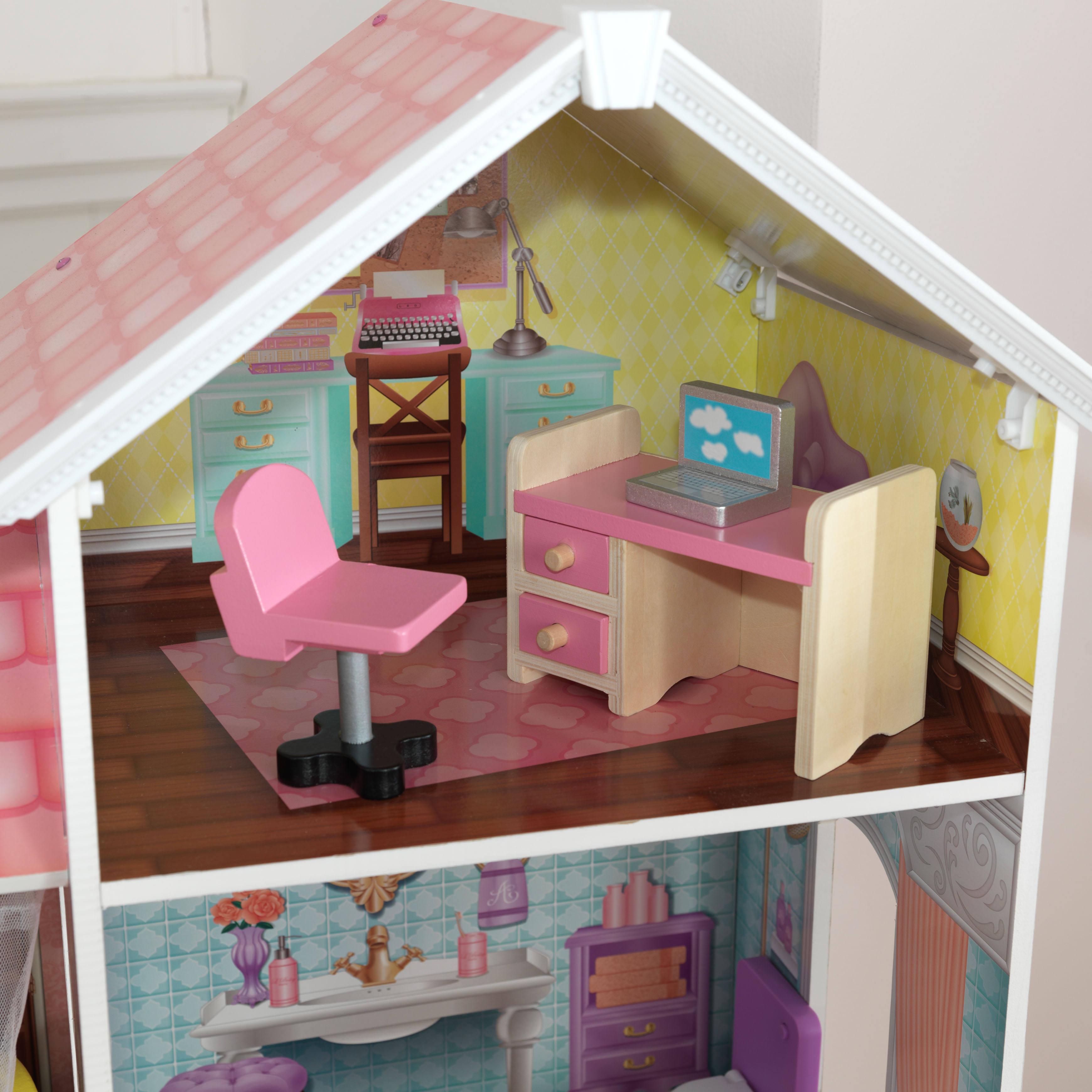 KidKraft Country Estate Dollhouse with 31 Accessories บ้านตุ๊กตาคฤหาสน์ในเมือง หลังใหญ่ มาพร้อมกับเฟอร์นิเจอร์31ชิ้น มีเสียงและไฟเวลาเล่น