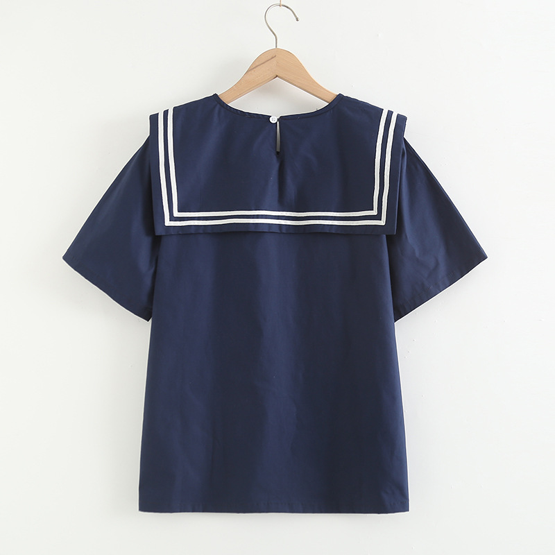 เสื้อผ้าฝ้ายแต่งปกกะลาสี