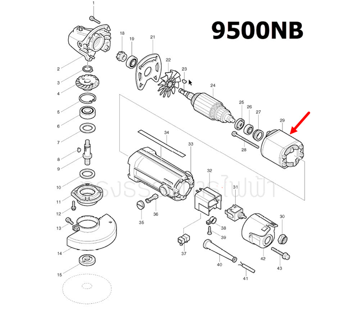 ฟิลคอยล์ หินเจียร Makita มากีต้า 9500NB (แท้) ##(**)