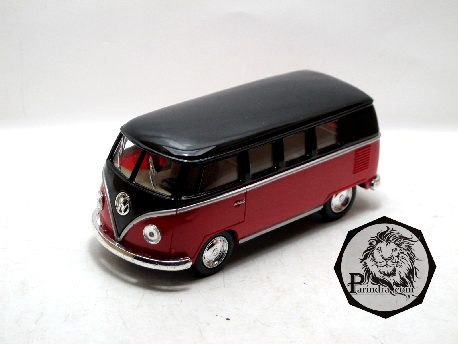 โมเดลรถเหล็ก รถตู้โฟล์ค รถเต่า Volksawagen Classical bus 1962 สีแดง