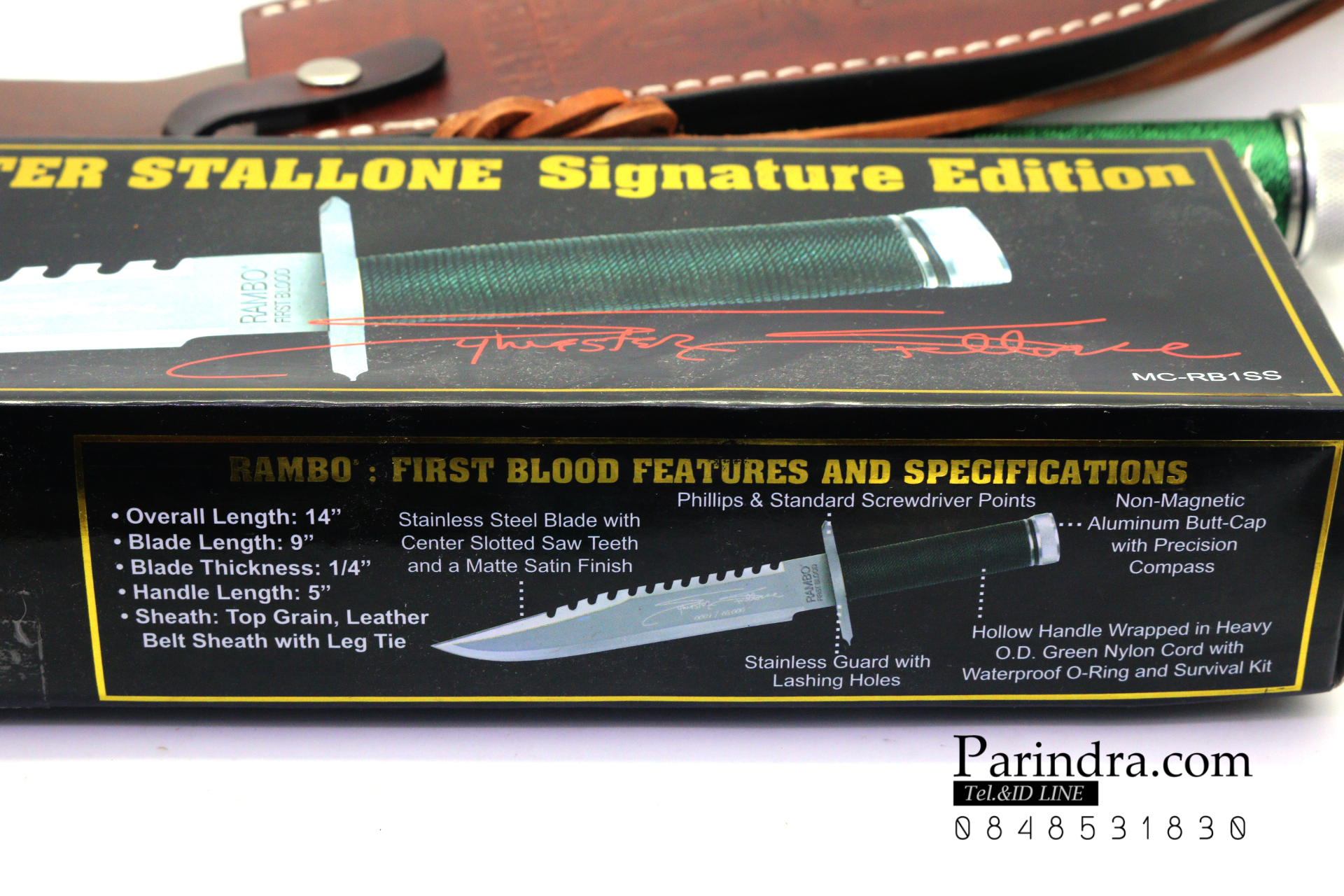 มีดเดินป่าใบตาย RAMBO FIRST BLOOD Sylvester Stallone Signature Edition สุดโหด OEM