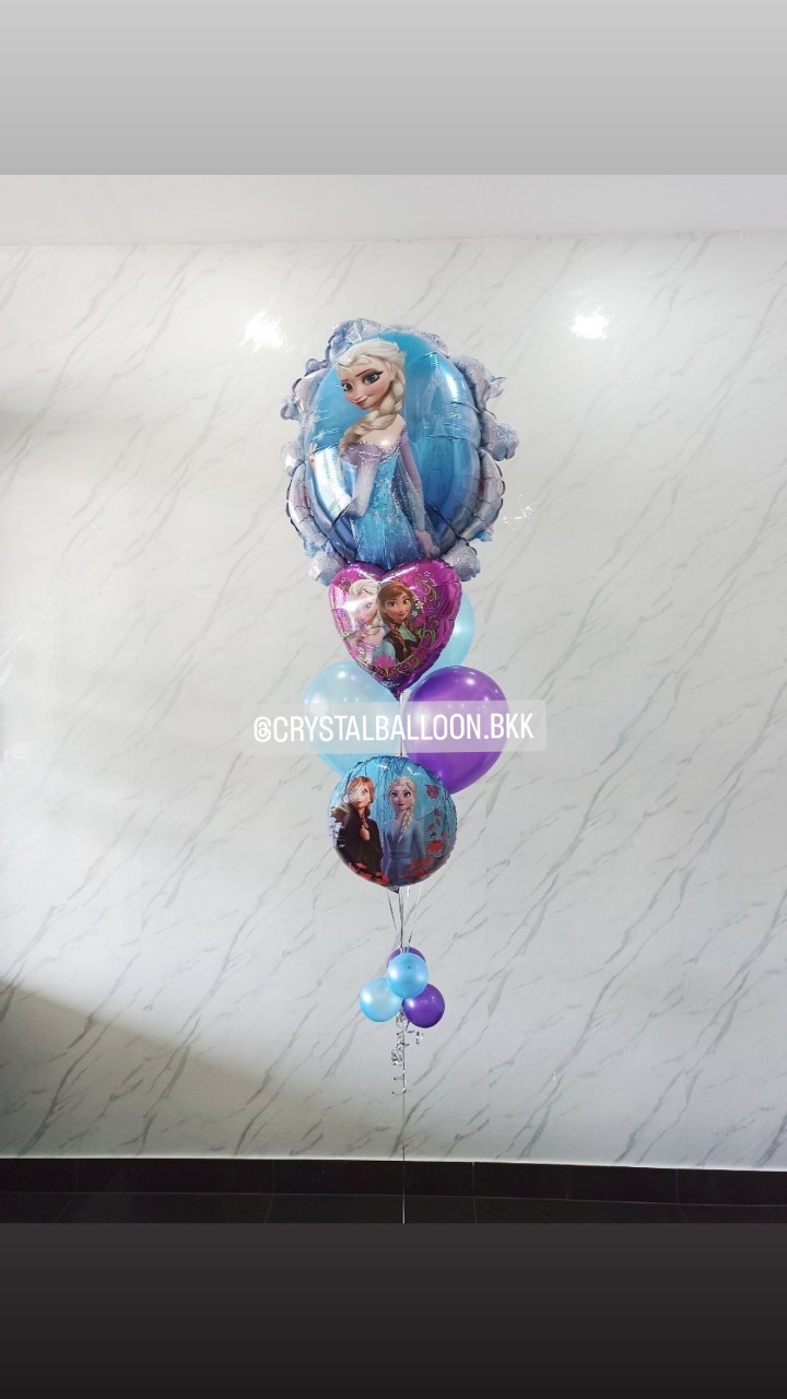 ลูกโป่ง วันเกิดเด็ก ช่อฟอยล์ Frozen Anagram พิมพ์ลาย 2 ด้าน ช่อ 7 ลูก 1 ช่อ พร้อม ฟอยล์หัวใจ ขนาด 18" 1 ชิ้น,ฟอยล์กลม ขนาด 18" 1 ชิ้น พร้อมตกแต่ง สามารถเปลี่ยนสีลูกโป่ง/เปลี่ยนสี-ฟอยล์ตกแต่งได้