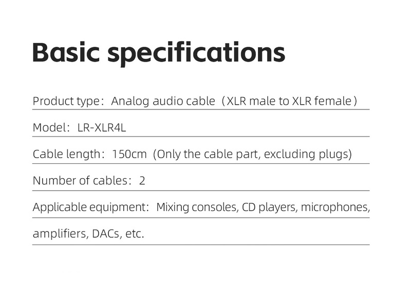FiiO LX-XLR4L สายสัญญาณเสียง XLR ตัวผู้ถึงตัวเมีย 2 ชิ้น ยาว 150 ซม. ประกันศูนย์ไทย