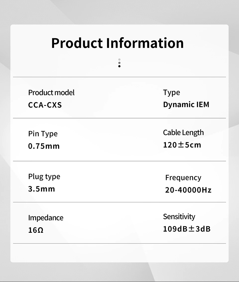 CCA CXS หูฟัง IEM ไดรเวอร์ New Legendary Dynamic ประกันศูนย์ไทย