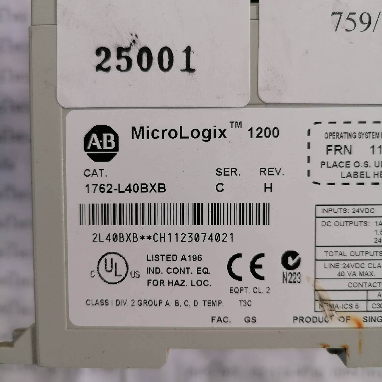 1762-L40BXB PLC " ALLEN-BRADLEY "