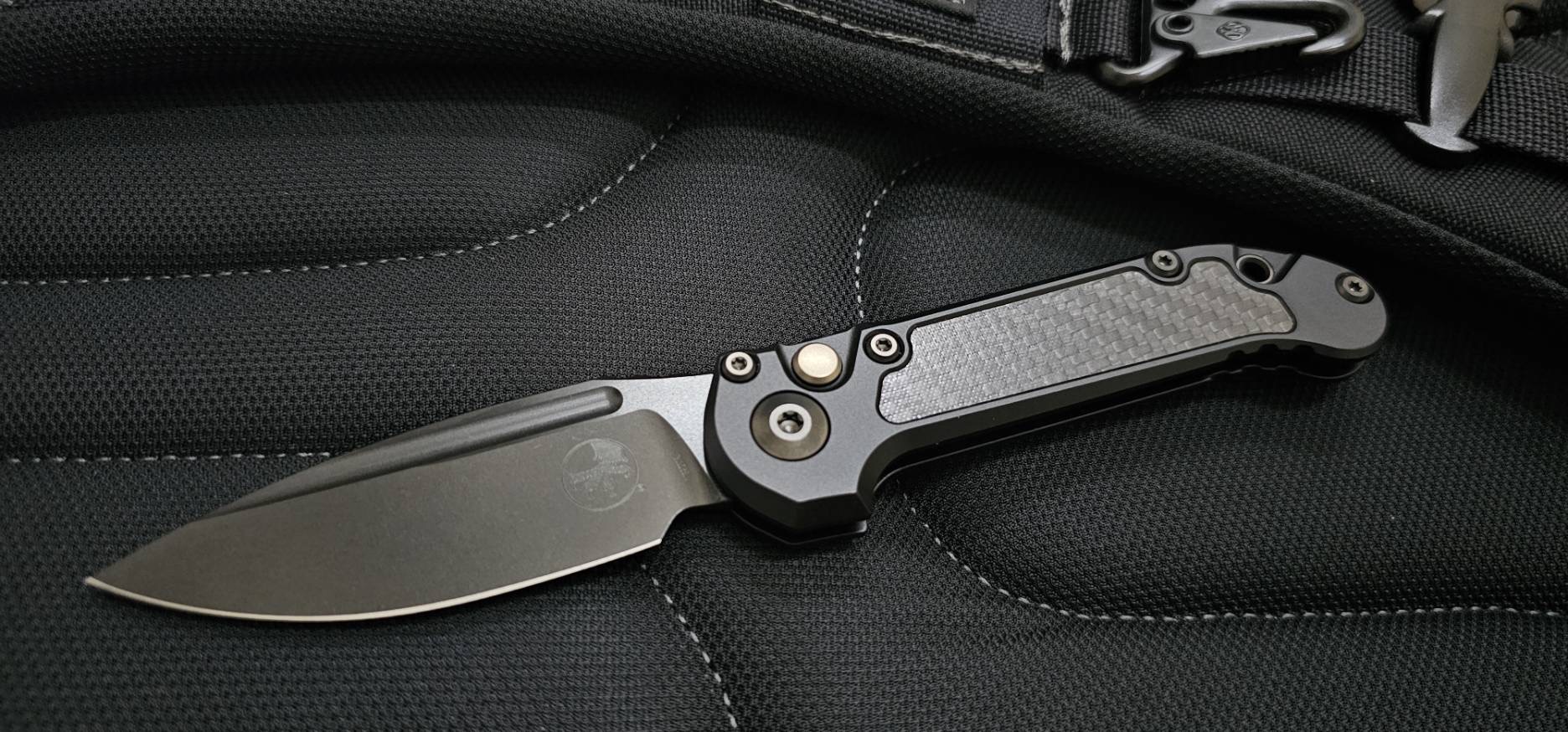 Microtech LUDT S/E Gen III - DLC Handle Carbon Fiber Inlay - DLC Blade