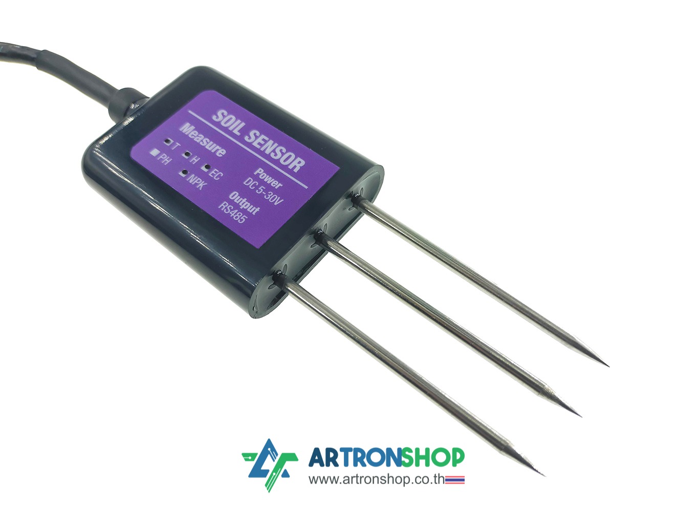 เซ็นเซอร์วัดความชื้น อุณหภูมิ EC NPK ในดิน 6 in 1 Modbus RS485 TH-EC-NPK Soil Sensor