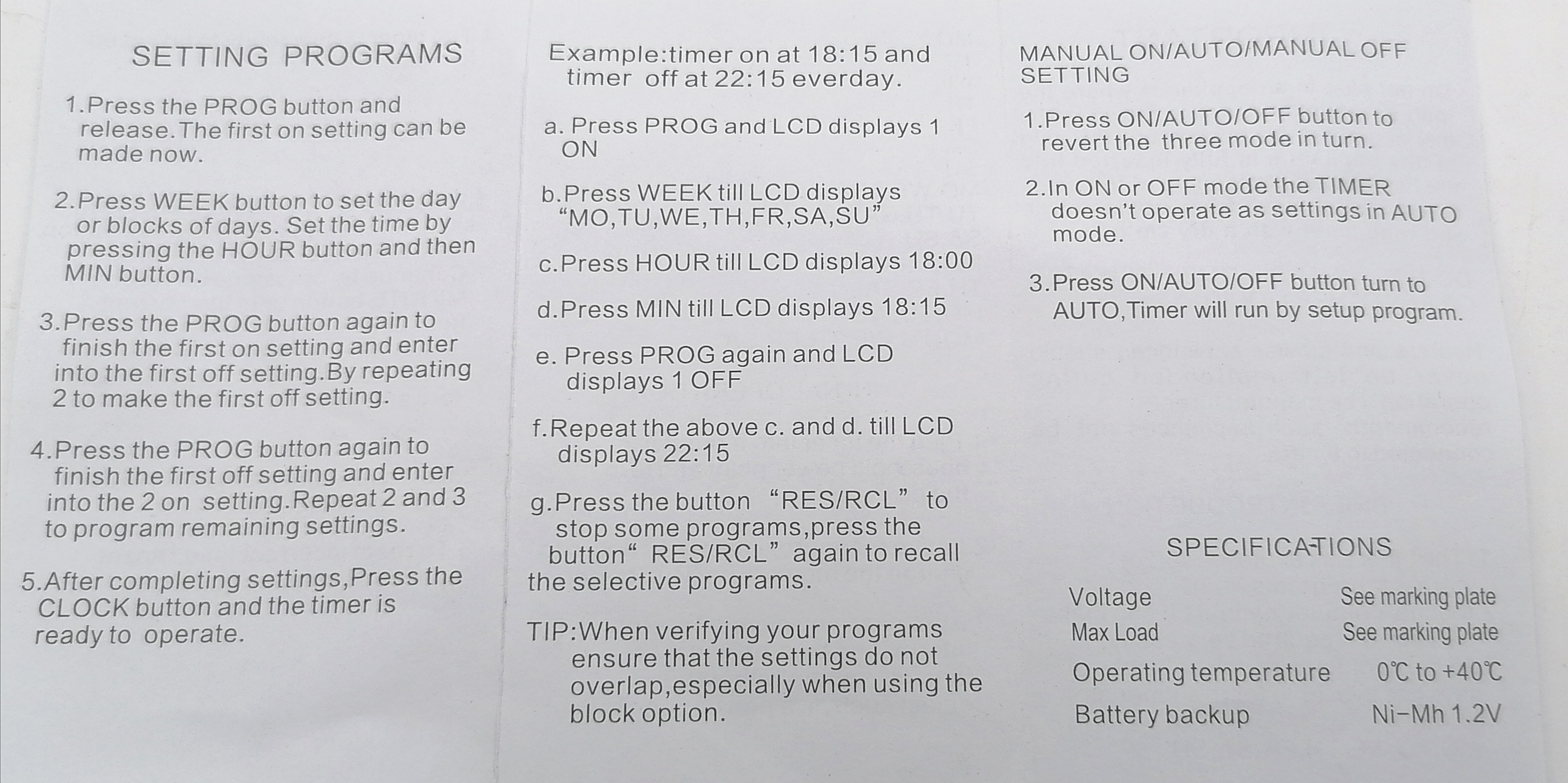 ตัวตั้งเวลา ไทมเมอร์แบบ ดิจิตอล(Digital) เครื่องใช้ไฟฟ้า ทั่วไป