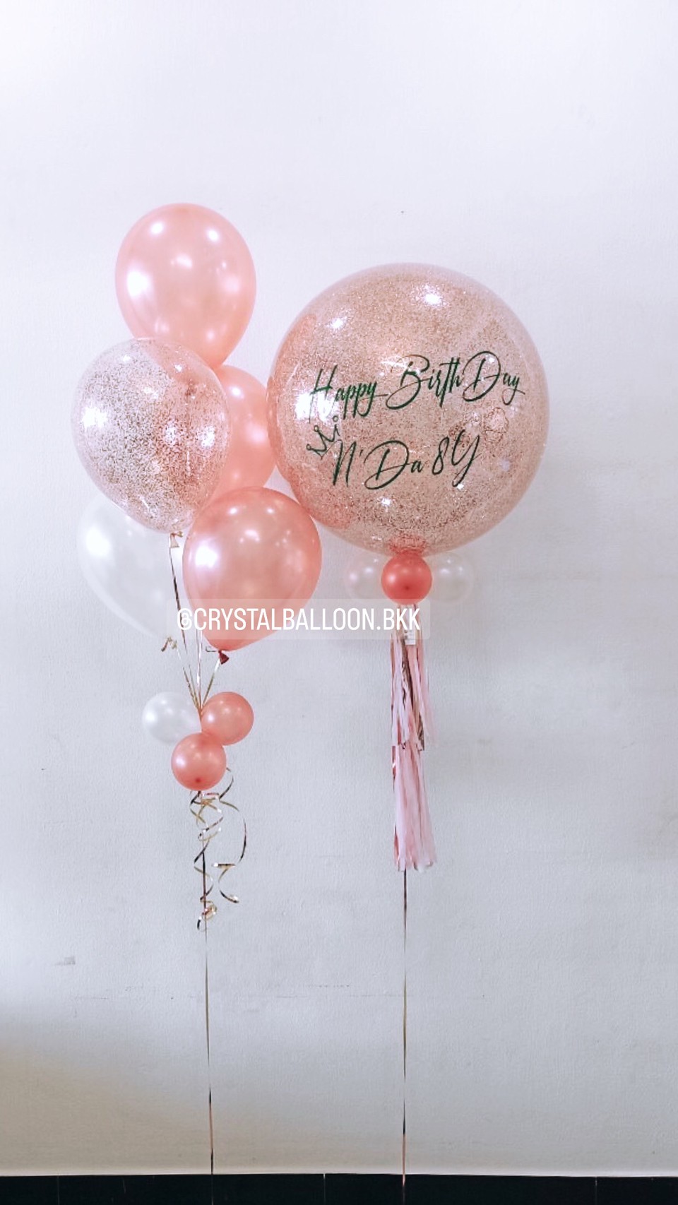 ลูกโป่ง วันเกิด Bubble ขนาด 24" พร้อมตกแต่ง ช่อลูกโป่ง 5 ลูก 1 ช่อ สามารถเปลี่ยนสีลูกโป่ง/เปลี่ยนข้อความ/เปลี่ยนขนาดได้