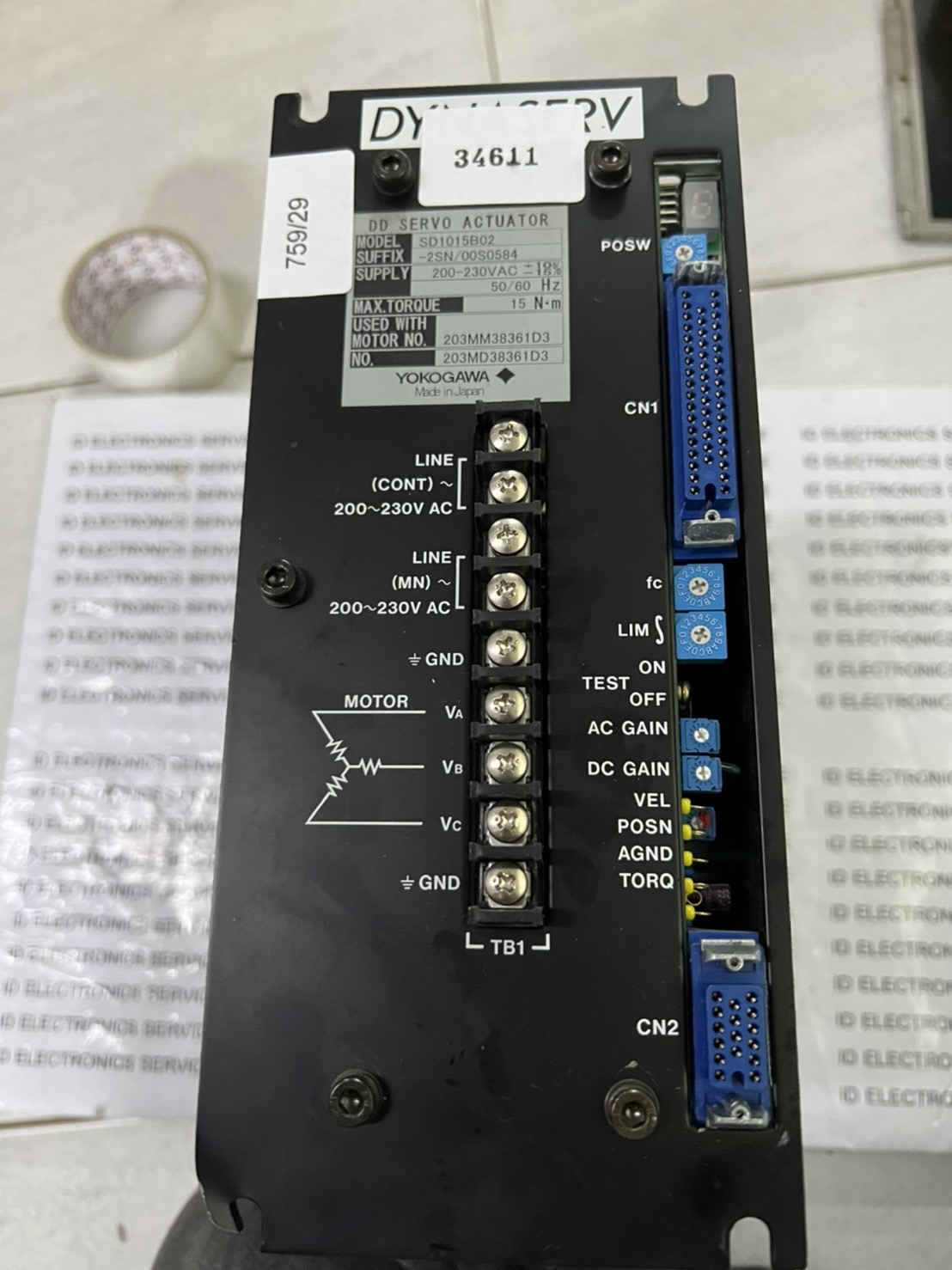 SD1015B02 SERVO DRIVE " YOKOGAWA "