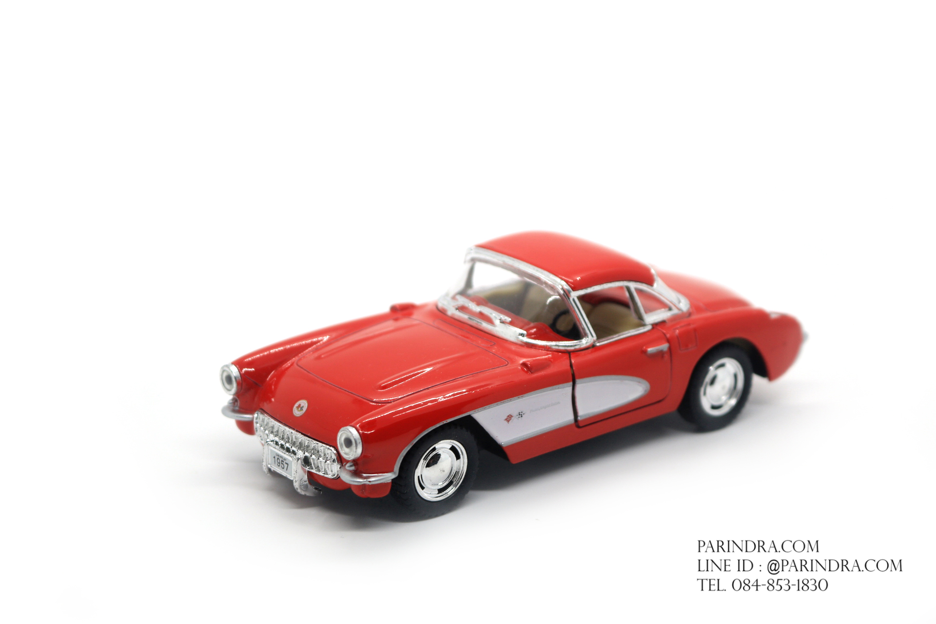 โมเดลรถเหล็ก รถจำลอง CHEVROLET CORVETTE 1957 สีแดง