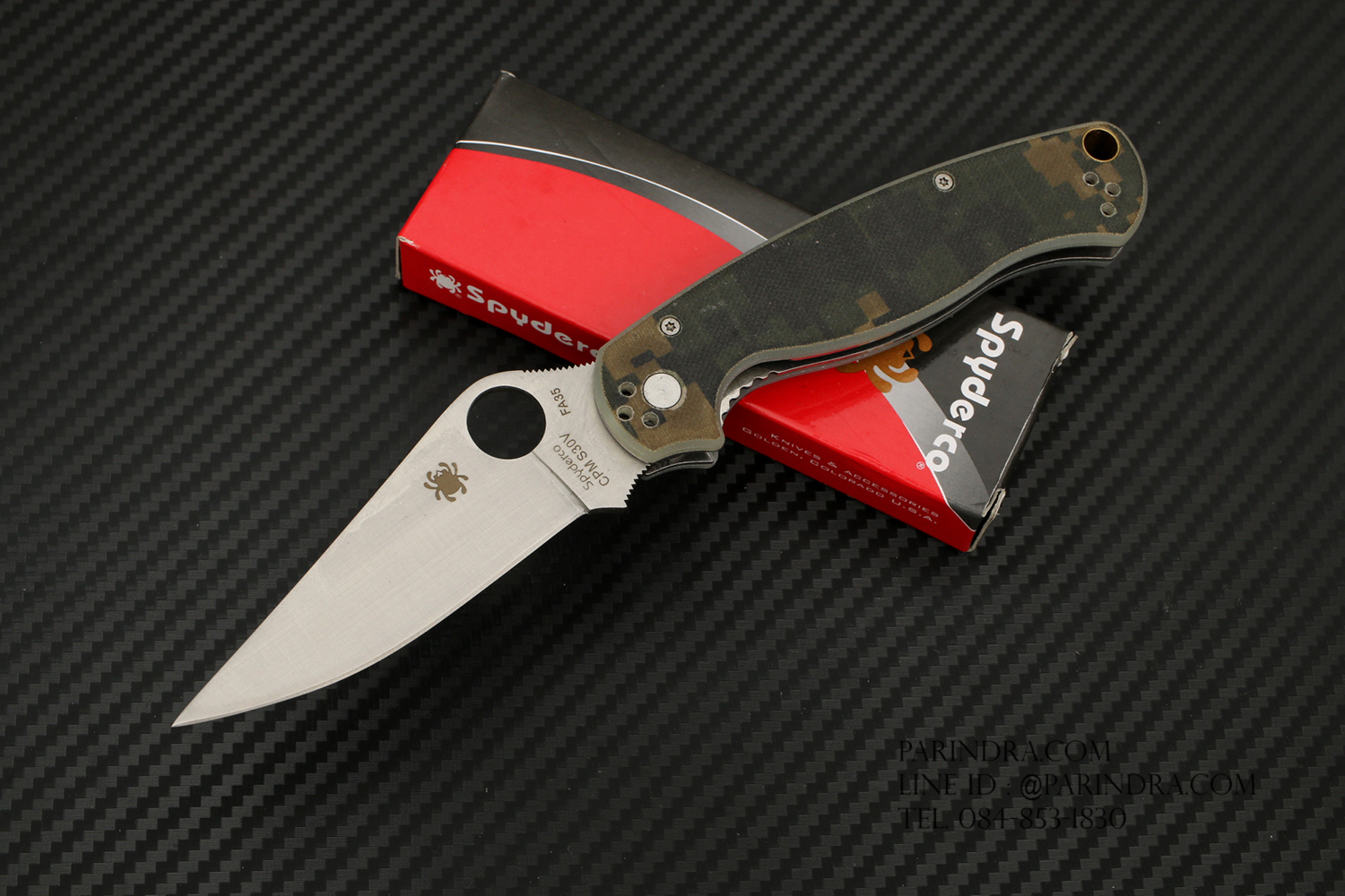 มีดพับ Spyderco FA35 ด้ามลายพรางทหาร คมกริบ ขนาด 8 นิ้ว (OEM)