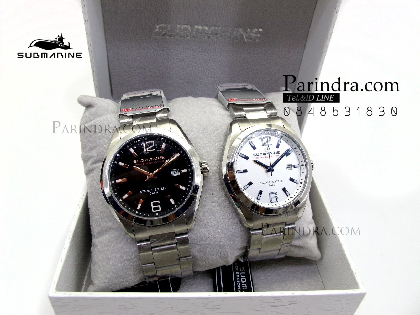 นาฬิกา US submarine รุ่น SUB039 แสตนเลสหน้าปัดสีดำ ของแท้100%