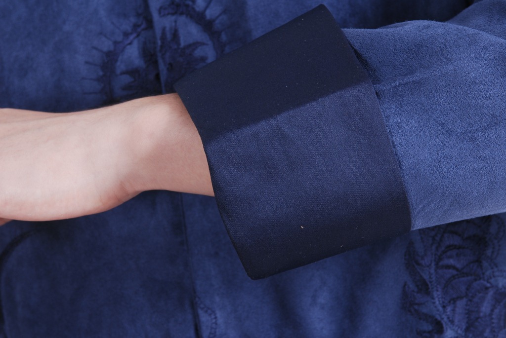 Pre-order ชุดจีน เสื้อจีนชาย แขนยาว สีน้ำเงิน