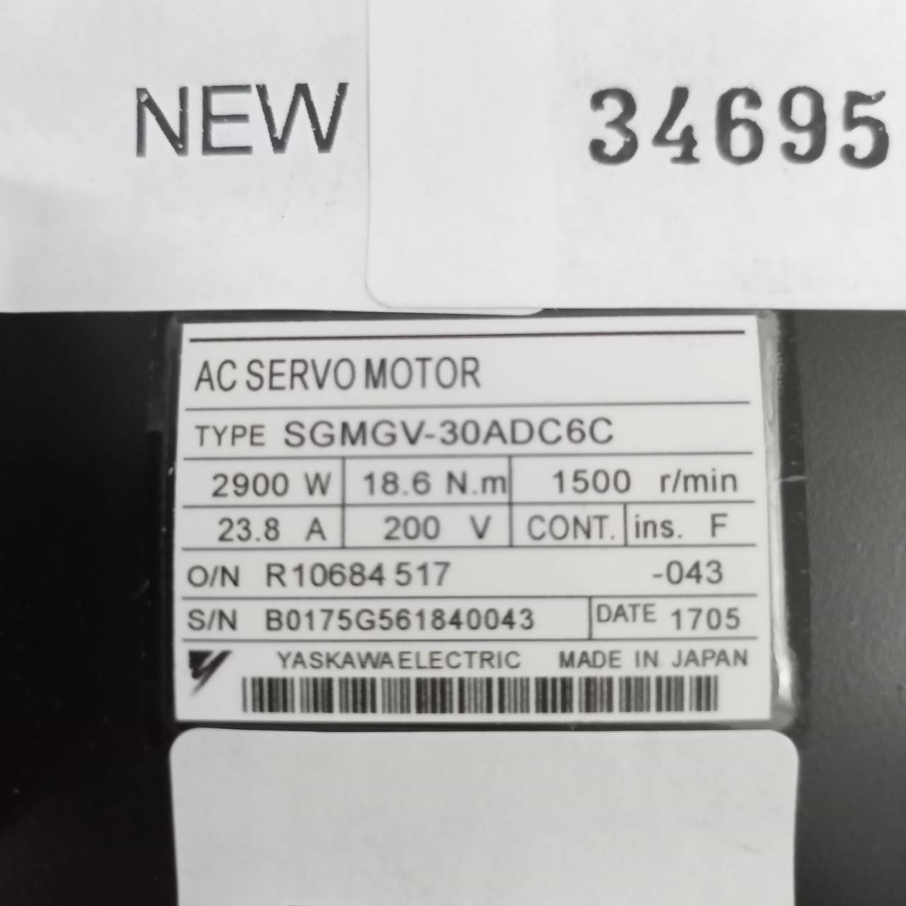 SGMGV-30ADC6C SERVO MOTOR " YASKAWA "