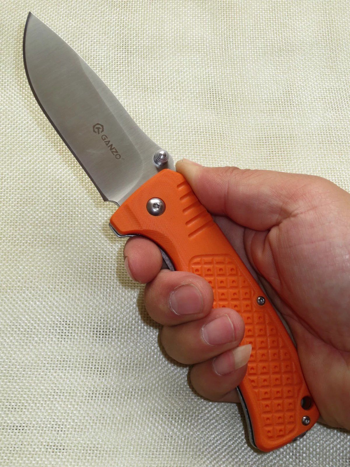 มีดพับ Ganzo กานโซ่ รุ่น G722 OR สีส้มแสด หนาถึก แข็งแกร่ง ของแท้ 100%