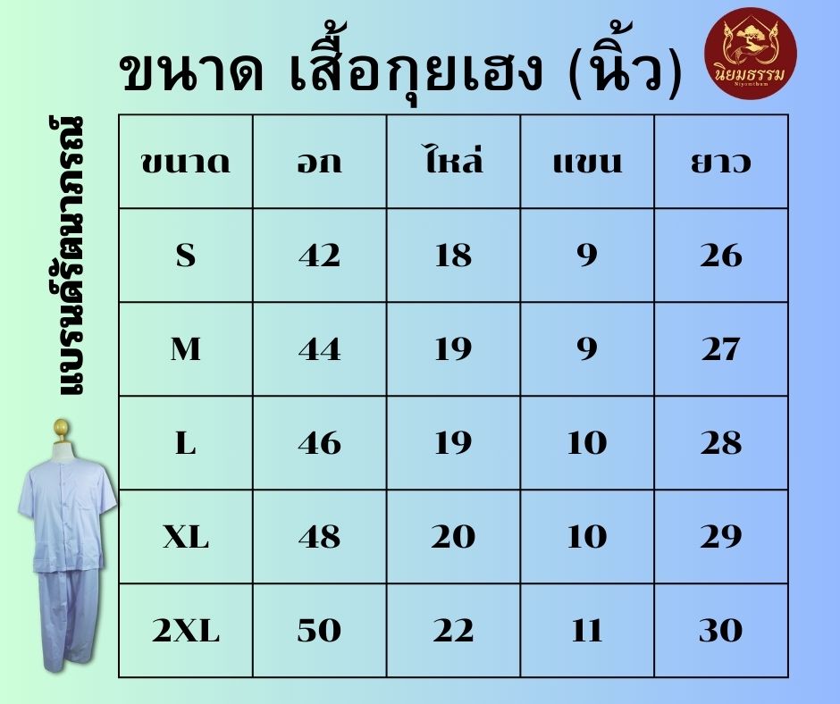 เสื้อขาวแขนสั้น เสื้อกุยเฮง ผ้าคอมทวิว แบรนด์ รัตนาภรณ์