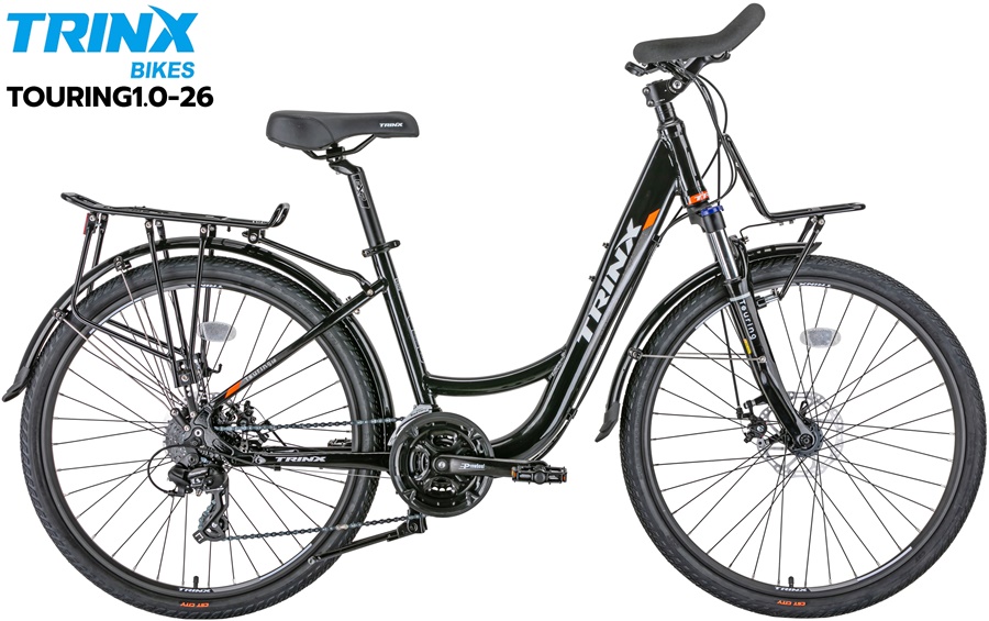 จักรยานทัวร์ริ่ง TRINX Touring 1.0 2023 | เฟรมอลู 26 นิ้ว | SHIMANO 24 สปีด | ดิสก์เบรก | แฮนด์ผีเสื้อ | ปั่นไกลสบาย!