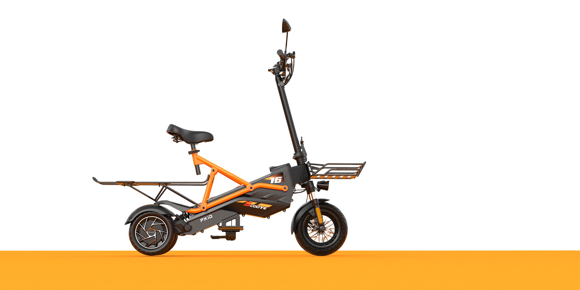 สกูตเตอร์ไฟฟ้า PXID Bestride Pro Electric Scooter New Design 3 Wheel 1000W, batt 48v 23.4Ah มาตรฐานยุโรป (F2)