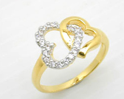 BR203+++แหวนหัวใจเกี่ยวรัก++แบบน่ารักมากๆๆๆ เป็นรูปหัวใจ 2 ดวงเกี่ยวกัน เพชรไม่ใหญ่มาก ใส่ติดนิ้วได้สบายๆ