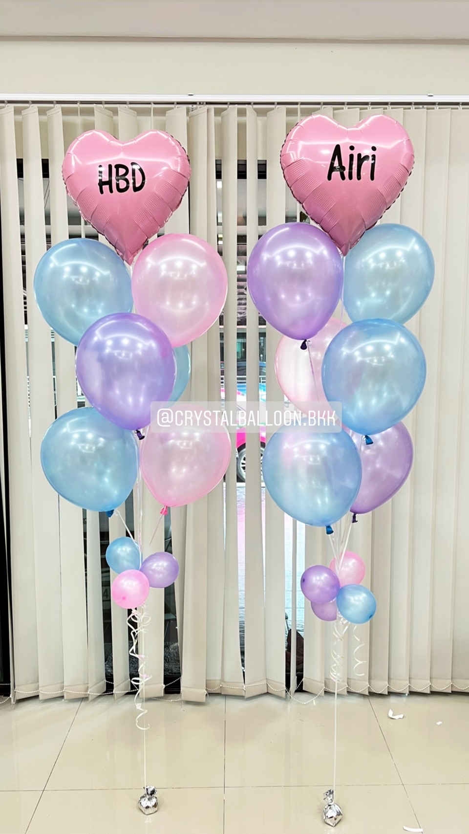 ลูกโป่ง วันเกิดเด็ก ช่อลูกโป่งฟอยล์หัวใจ ขนาด 18" ช่อ 7 ลูก 2 ช่อ พร้อมตกแต่ง สามารถเปลี่ยนสีลูกโป่ง/เปลี่ยนข้อความ/เปลี่ยนฟอยล์ตกแต่งได้