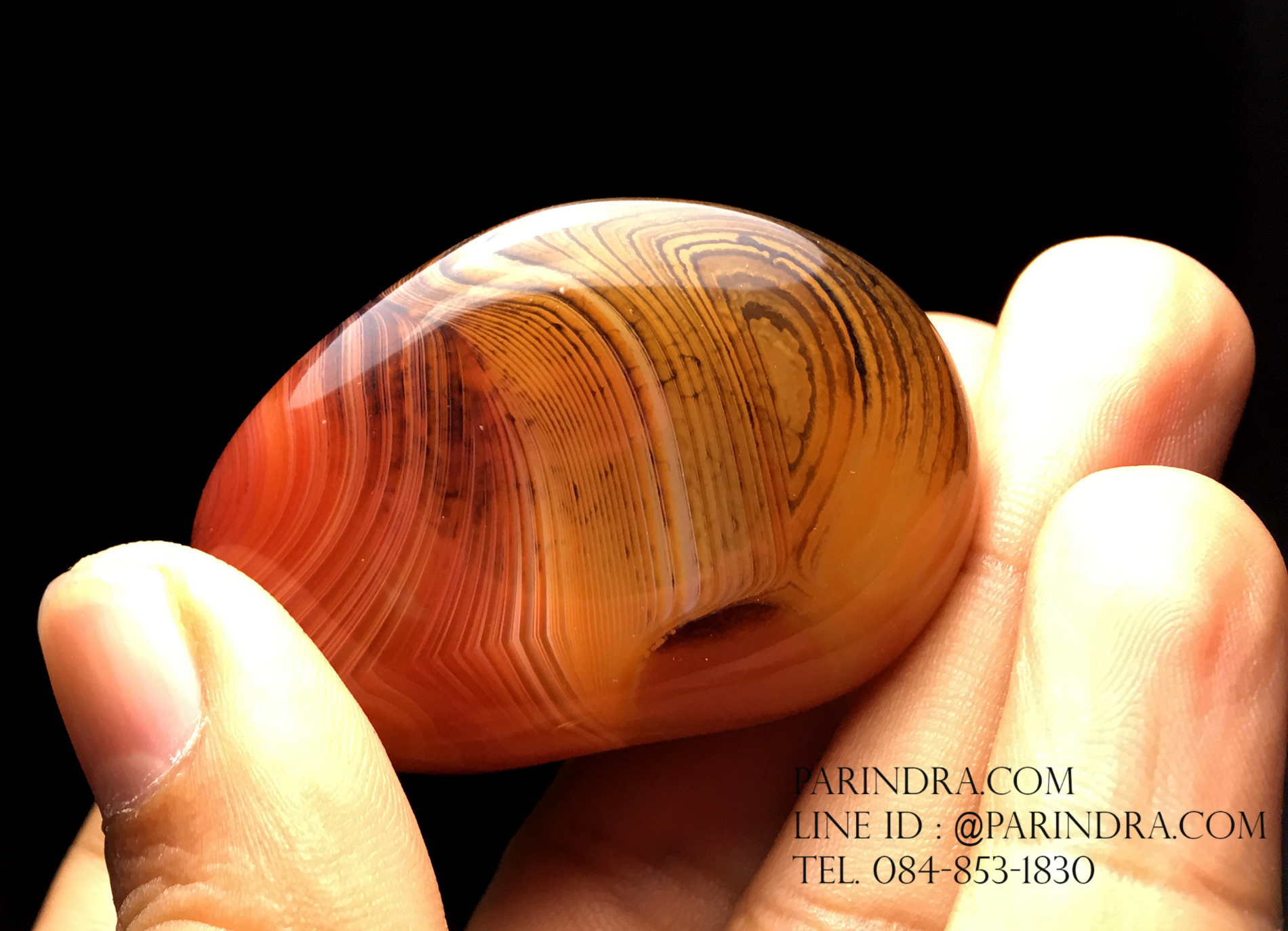 หินอาเกต AGATE แบบก้อน ลวดลายสีน้ำตาลส้ม AGT013