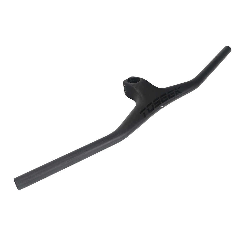 แฮนด์ตรงคาร์บอน TOLEAK TS-CHB03 Flat Integrated handlebar Mountain handle bar and Stem -17องศา, TOS917