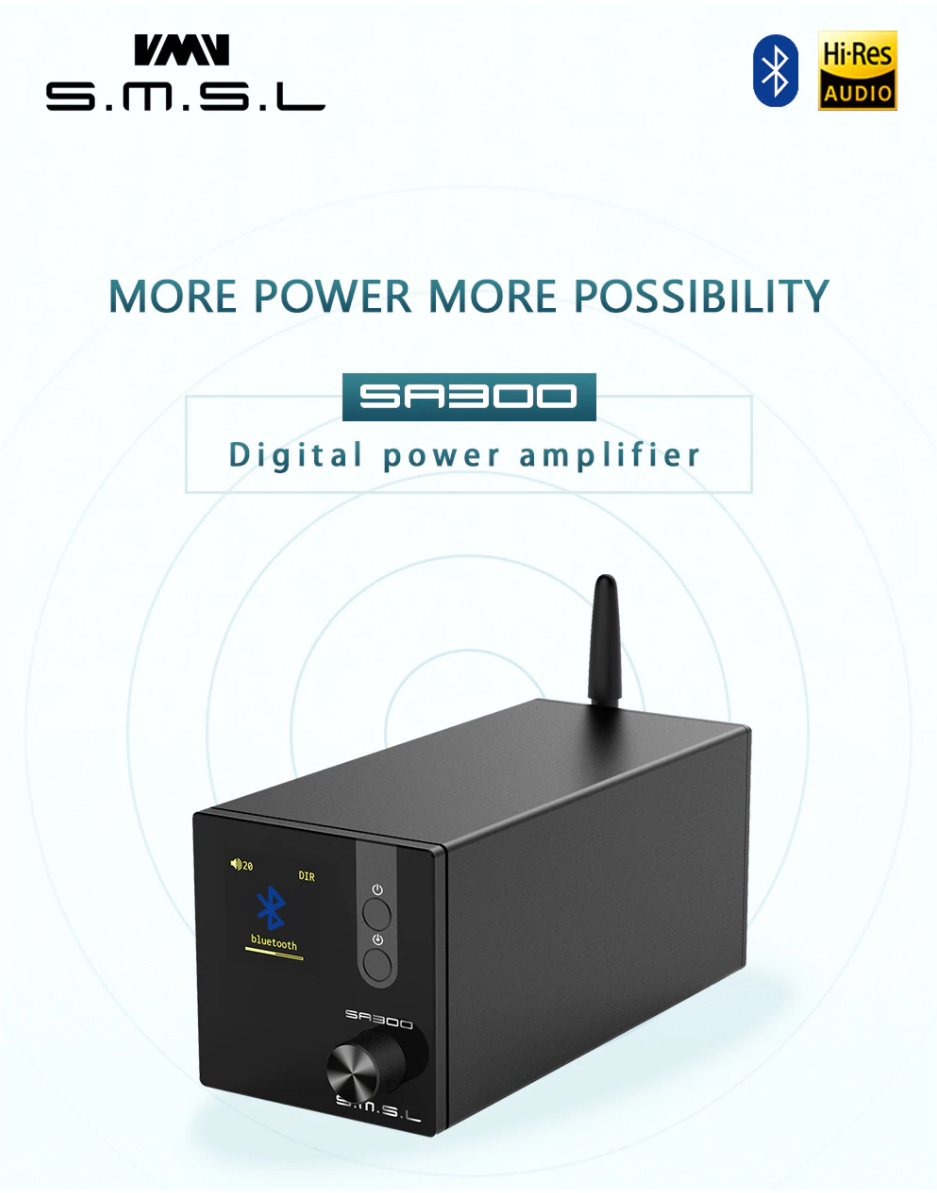 SMSL SA300 แอมป์ตั้งโต๊ะระดับ Hi-Res รองรับ Bluetooth5.0 ประกันศูนย์ไทย