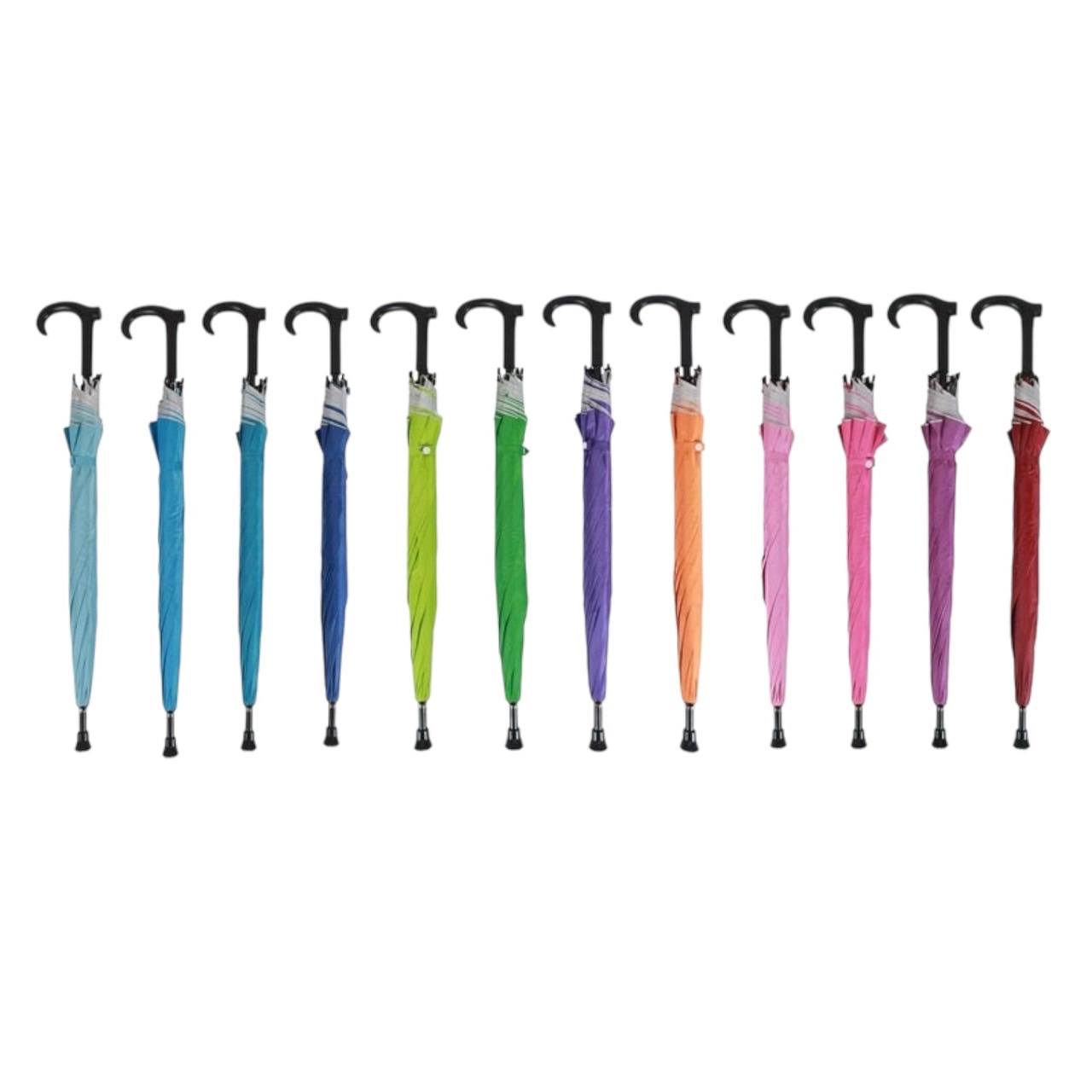 ร่มพับตอนเดียว 24 นิ้ว ด้ามจับไม้เท้า