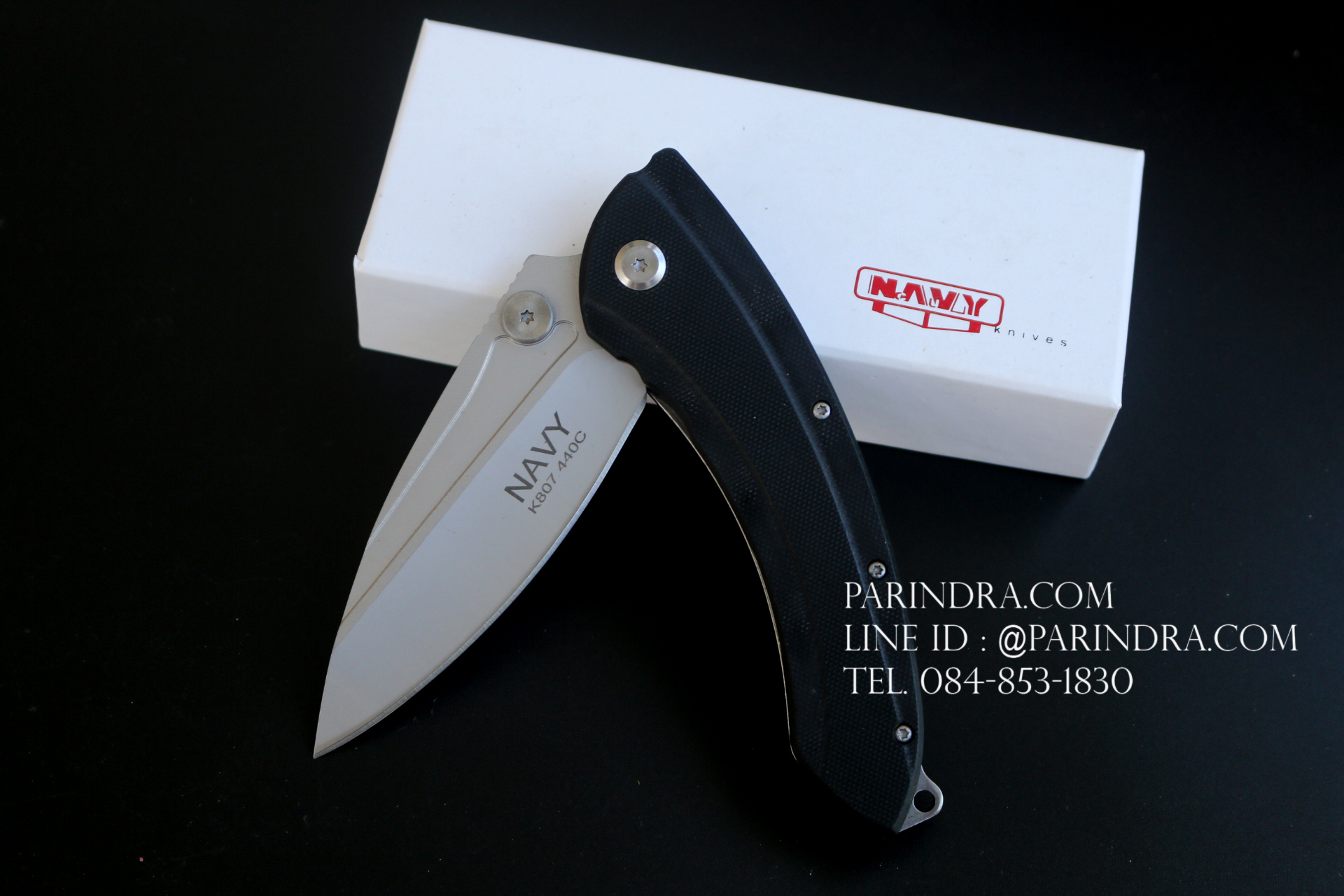 มีดพับ Navy รุ่น K807B สีดำ ใบสีเงิน ด้าม G10 ทรงสวย ของแท้ 100%