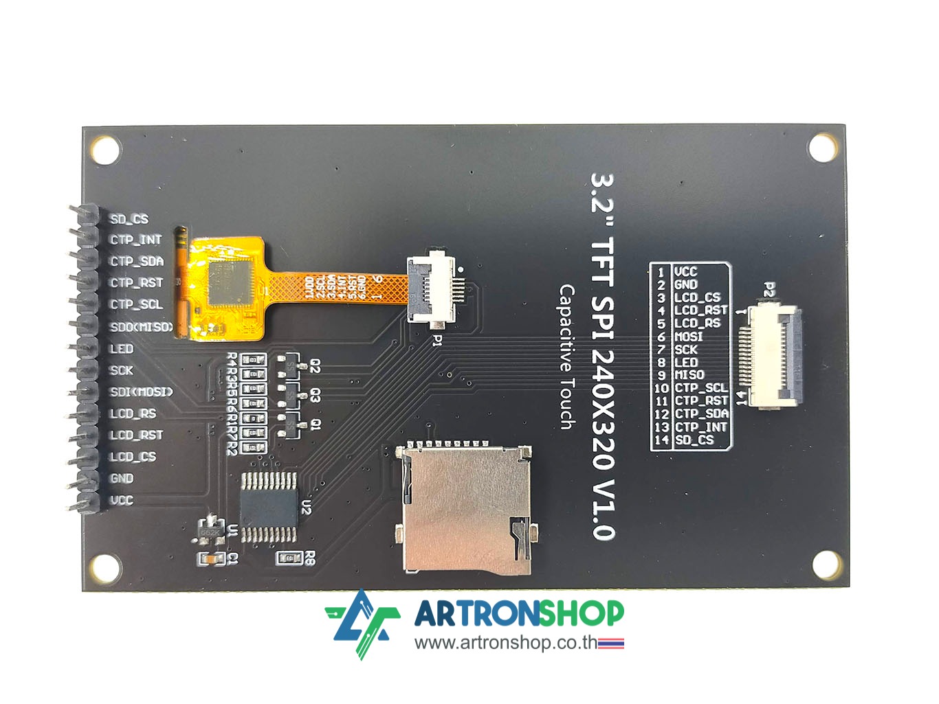 จอ TFT LCD ขนาด 3.2 นิ้ว ทัช Capacitive ILI9341V 4-Wire SPI