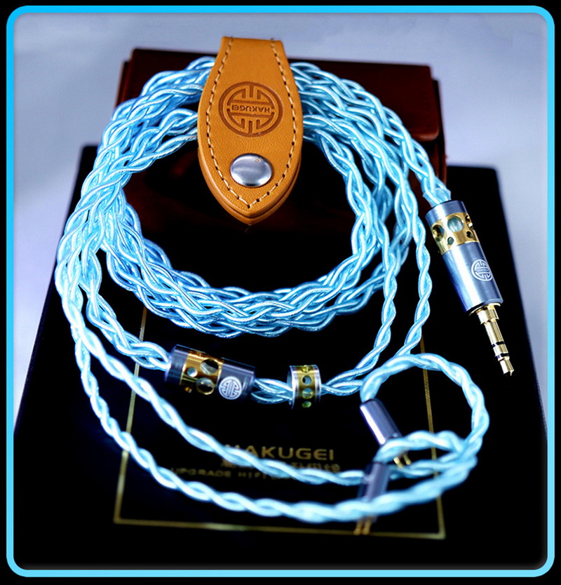 ขาย Hakugei Galaxy สายอัพเกรดหูฟัง Litz 6N OCC ชุบเงิน หุ้มฉนวนใส PE สีฟ้า
