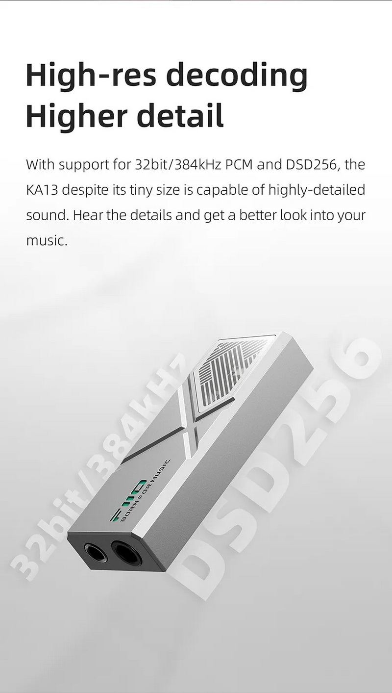 FiiO KA13 DAC/AMP พกพา ชิป Dual DACs + Dual Op-Amps รองรับ Hi-Res ประกันศูนย์ไทย