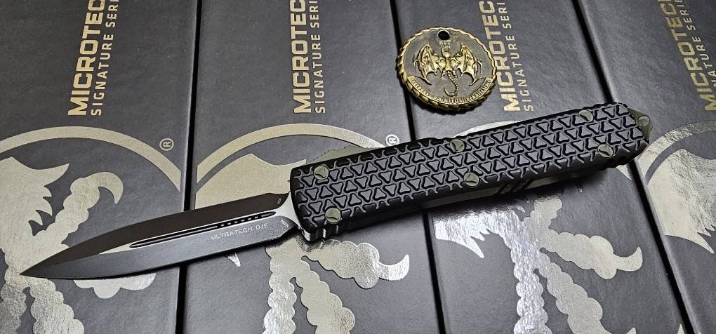 MICROTECH TRI-GRIP ULTRATECH "EKNIVES EKCLUSIVE" OD GREEN CERAKOTE OTF KNIFE 3.4" DAGGER