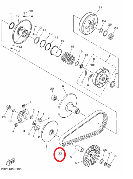 สายพาน แท้ศูนย์ NMAX (ไม่เกินปี2019)/ TRICITY155 เอ็นแม็กซ์ (ไม่เกินปี2019)/ ทริซิตี้155 (YAMAHA/ยามาฮ่า/V-BELT)